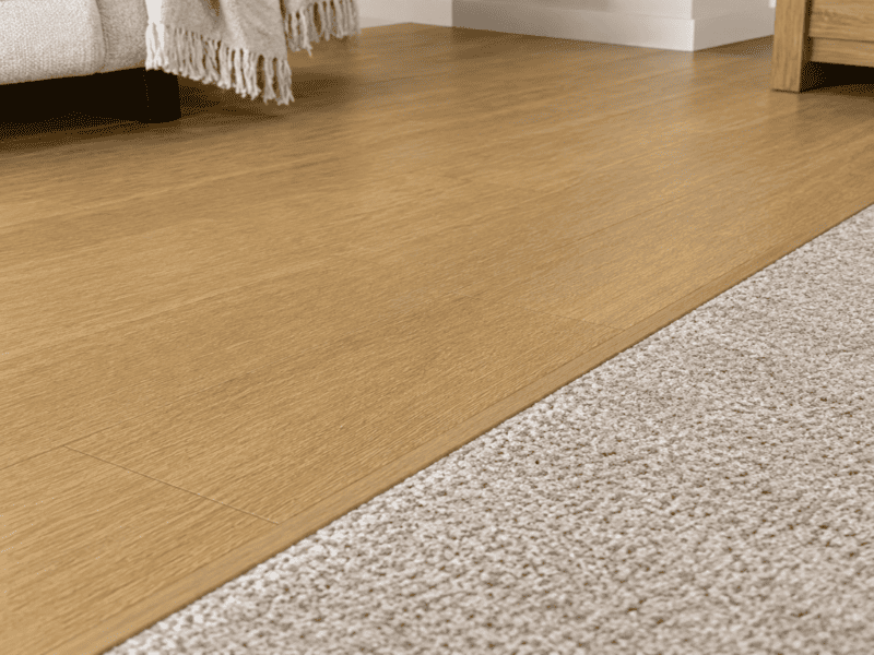 Low-E window film and solar shades protecting a vinyl floor